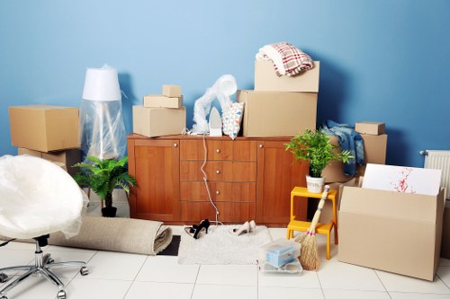Man with a van service loading household items into a van
