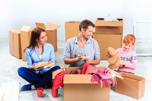 Moving van and boxes for a removals service in Richmond upon Thames