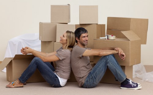 Packed boxes ready for a local move in Richmond upon Thames