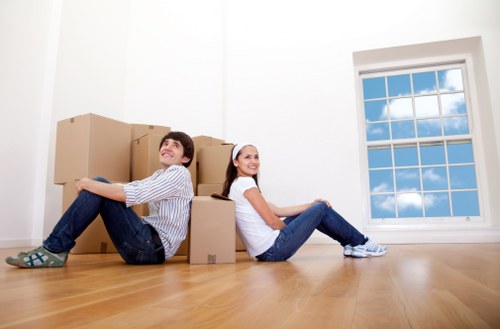 Packed moving boxes ready for local house removals
