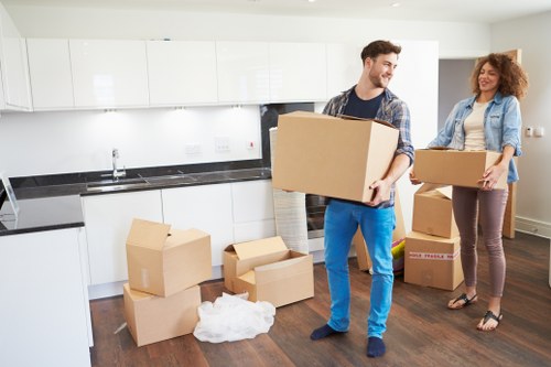 Removal van near local homes in Richmond upon Thames