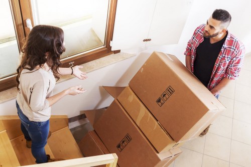 Office move planning checklist and labelled boxes for a Richmond business