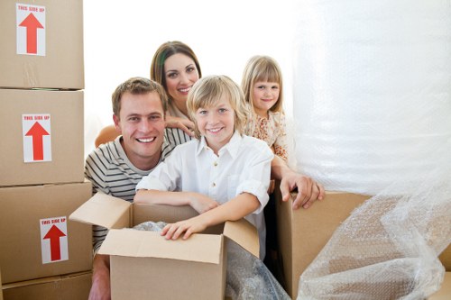 Moving checklist and packed boxes ready for removal day
