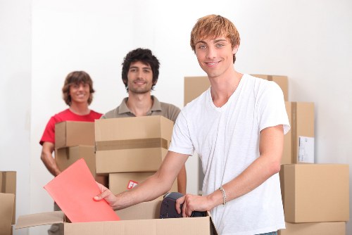 Packed boxes and furniture ready for house removals in Richmond upon Thames
